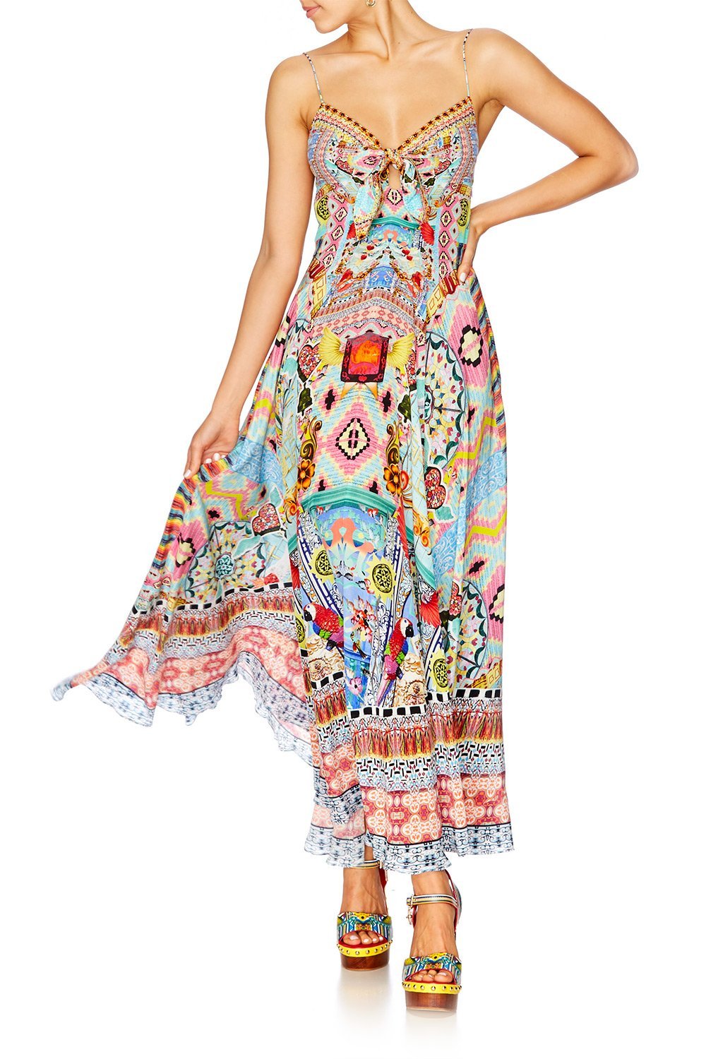 CLOSE TO MY HEART LONG DRESS WITH TIE FRONT