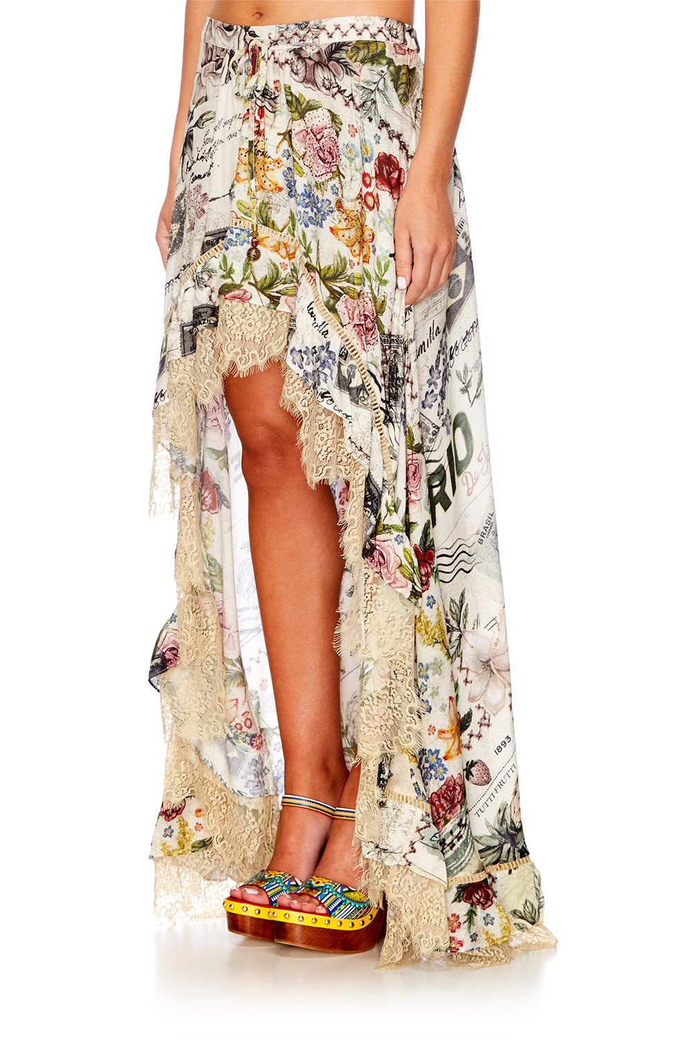 MEMORY LANE HIGH LOW HEM FULL SKIRT