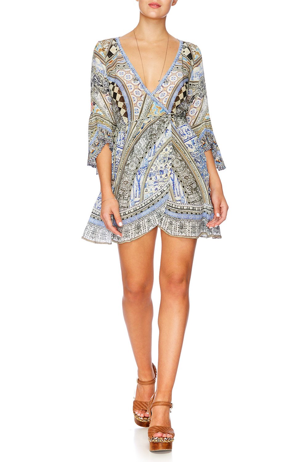 LOST IN A DREAM WRAP MINI DRESS