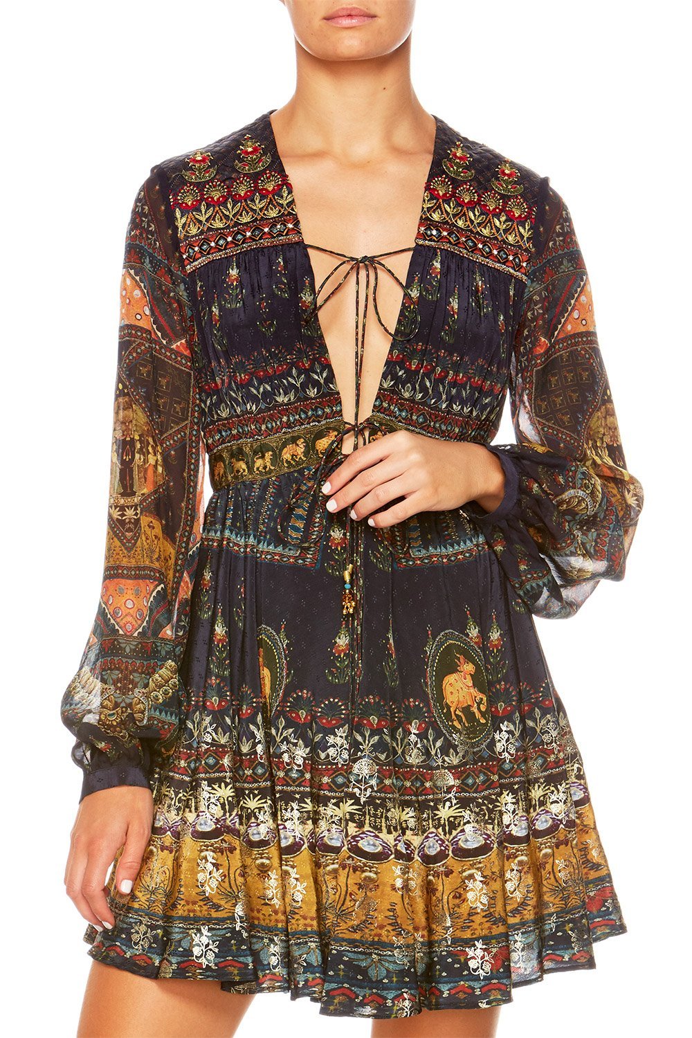 BLISS OF BOHEMIA SHORT PEASANT DRESS