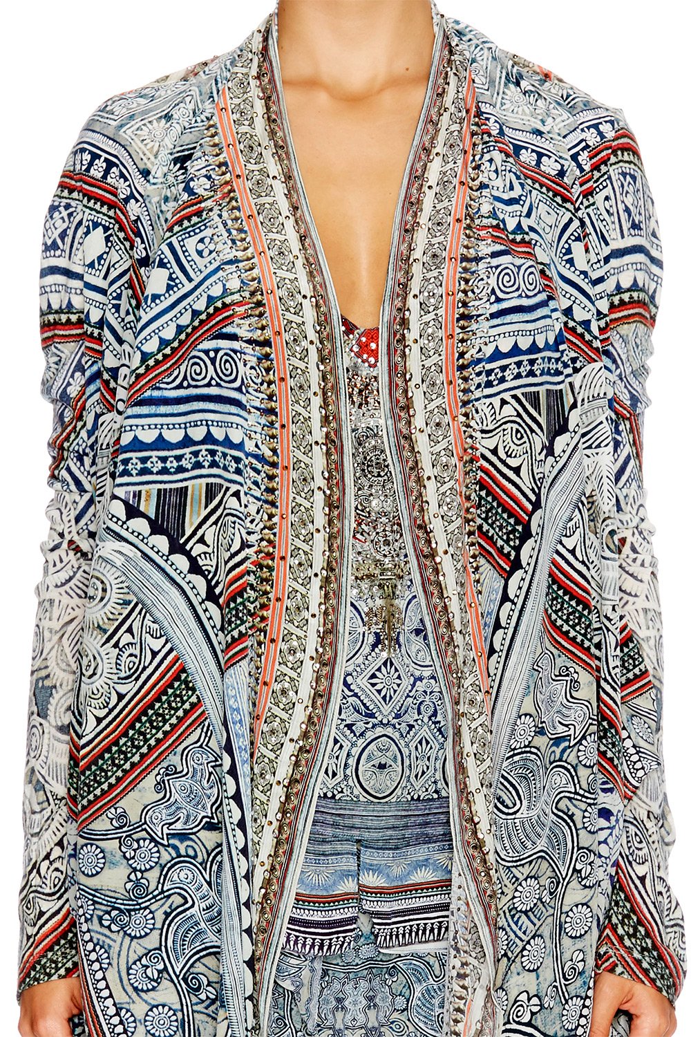 ANTIQUE BATIK LONG CASUAL JACKET