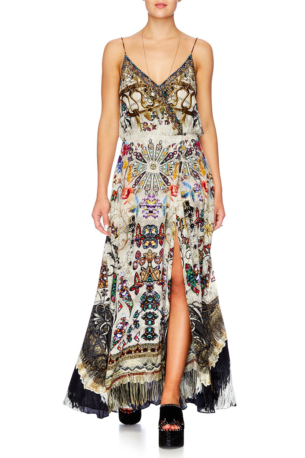 RAISE YOUR GLASS STRAPPY WRAP DRESS