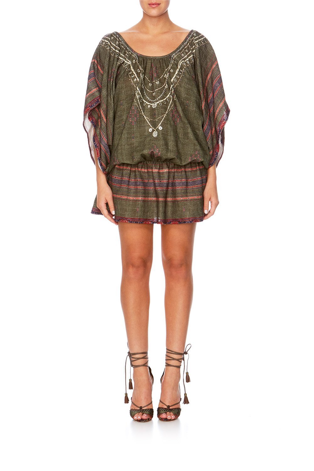 THE PATH ELASTICATED WAIST SHORT DRESS