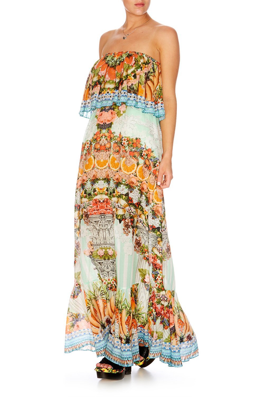 SLICE OF PARADISE ELASTIC WAIST MAXI W FLOUNCE