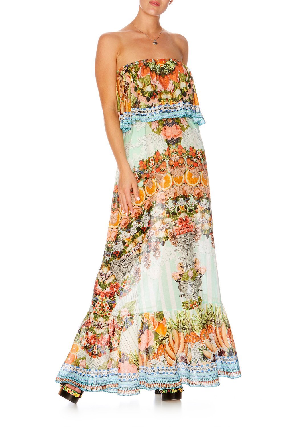 SLICE OF PARADISE ELASTIC WAIST MAXI W FLOUNCE