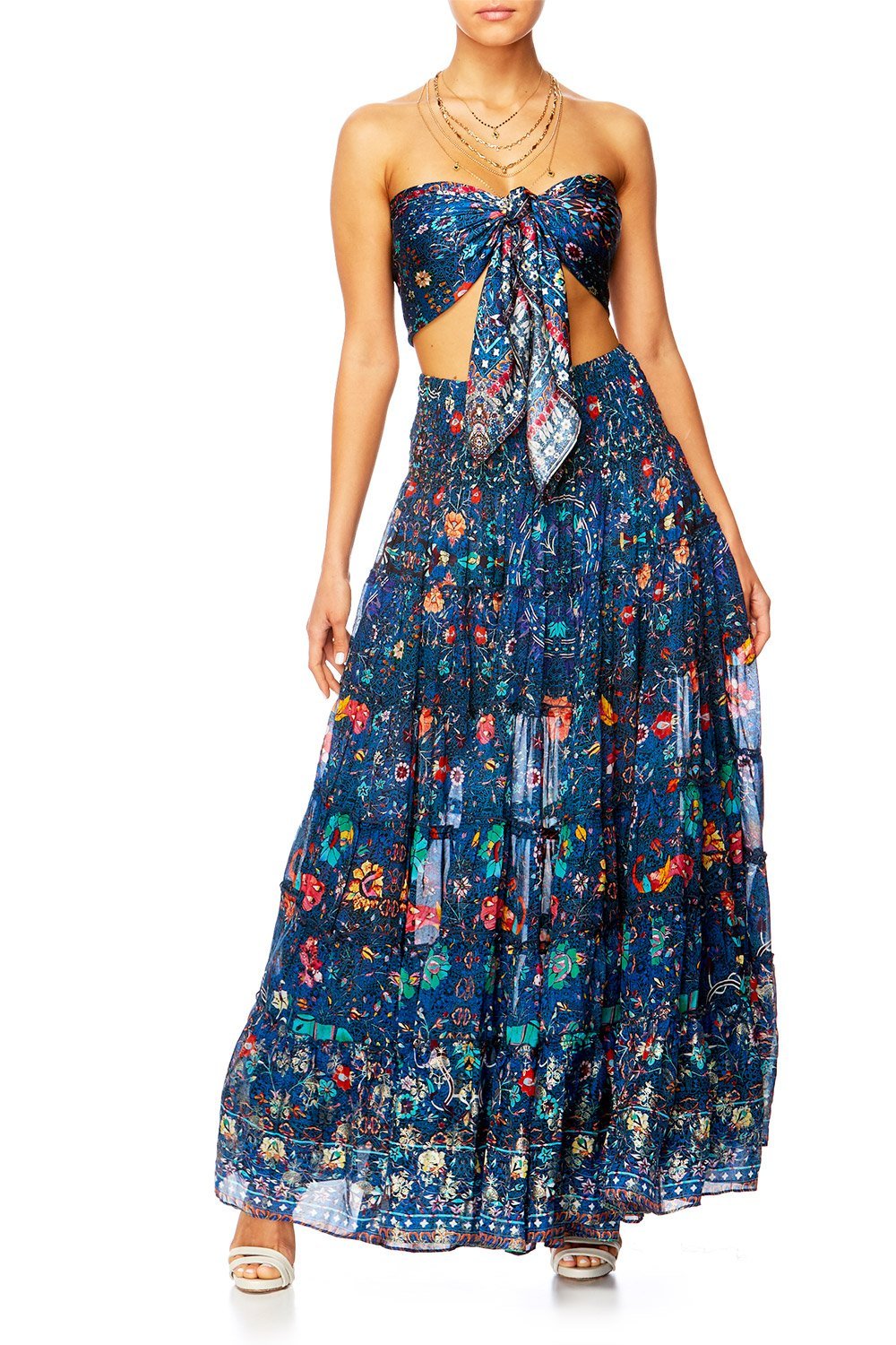 KINDNESS KALEIDOSCOPE SHEER TIERED CIRCLE SKIRT