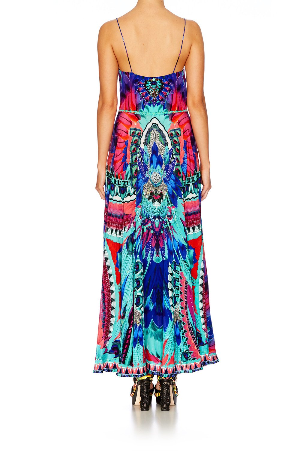 SKY FALL LONG DRESS WITH TIE FRONT