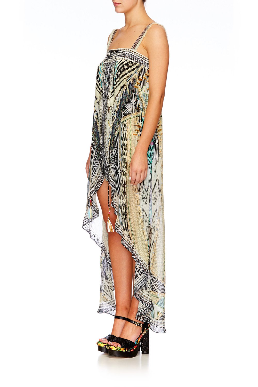 WEAVE ON TIE DETAIL OVERLAY PLAYSUIT