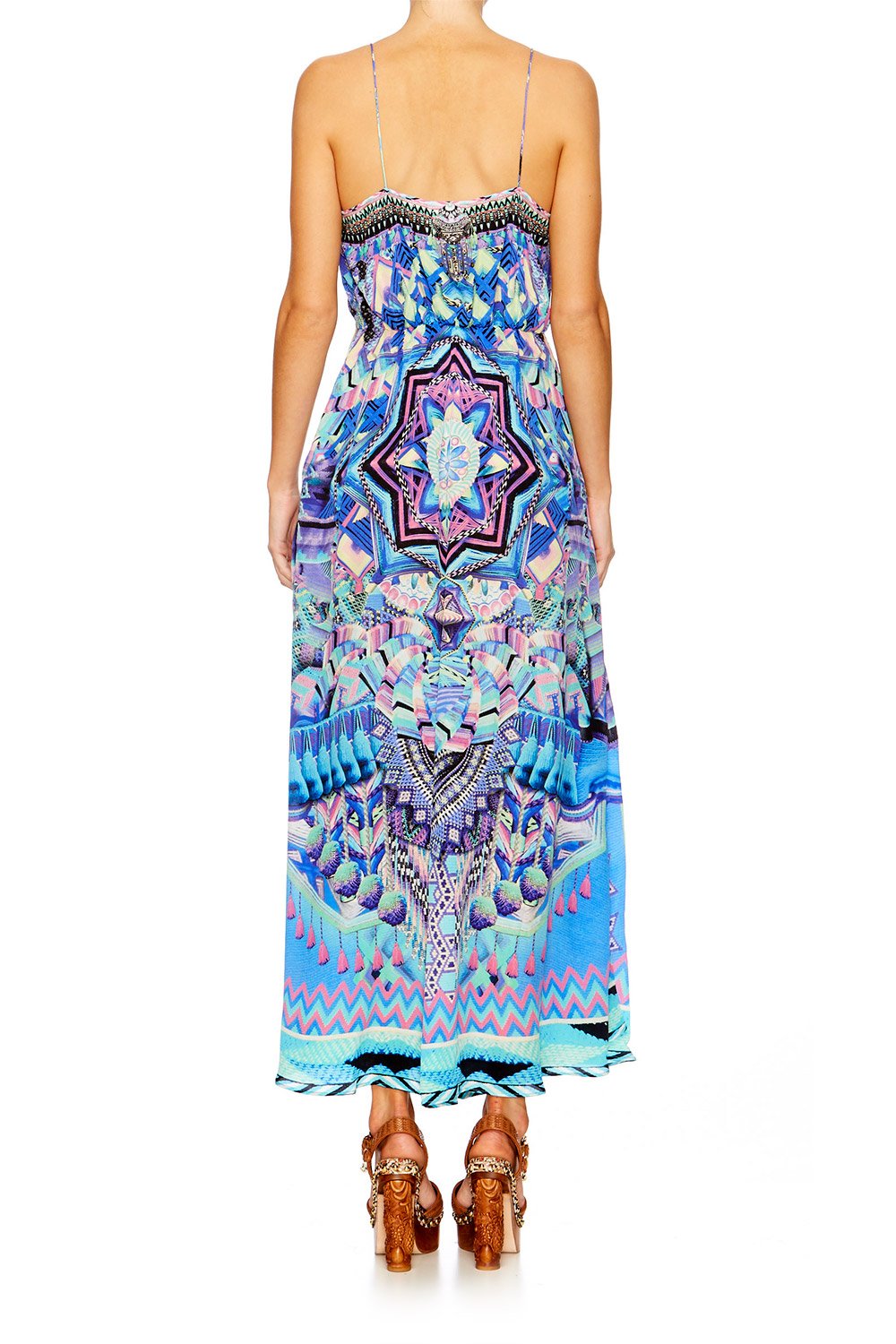 THREADS OF COSMOS STRAPPY WRAP DRESS