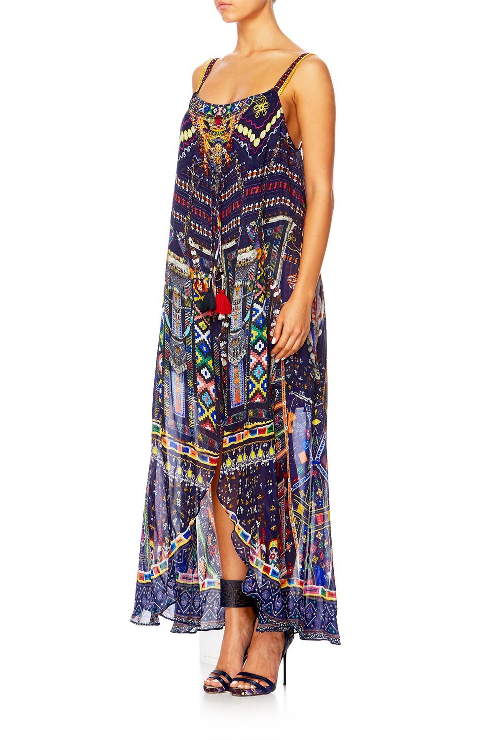 WHERE YOULL FIND ME MINI DRESS W LONG OVERLAY