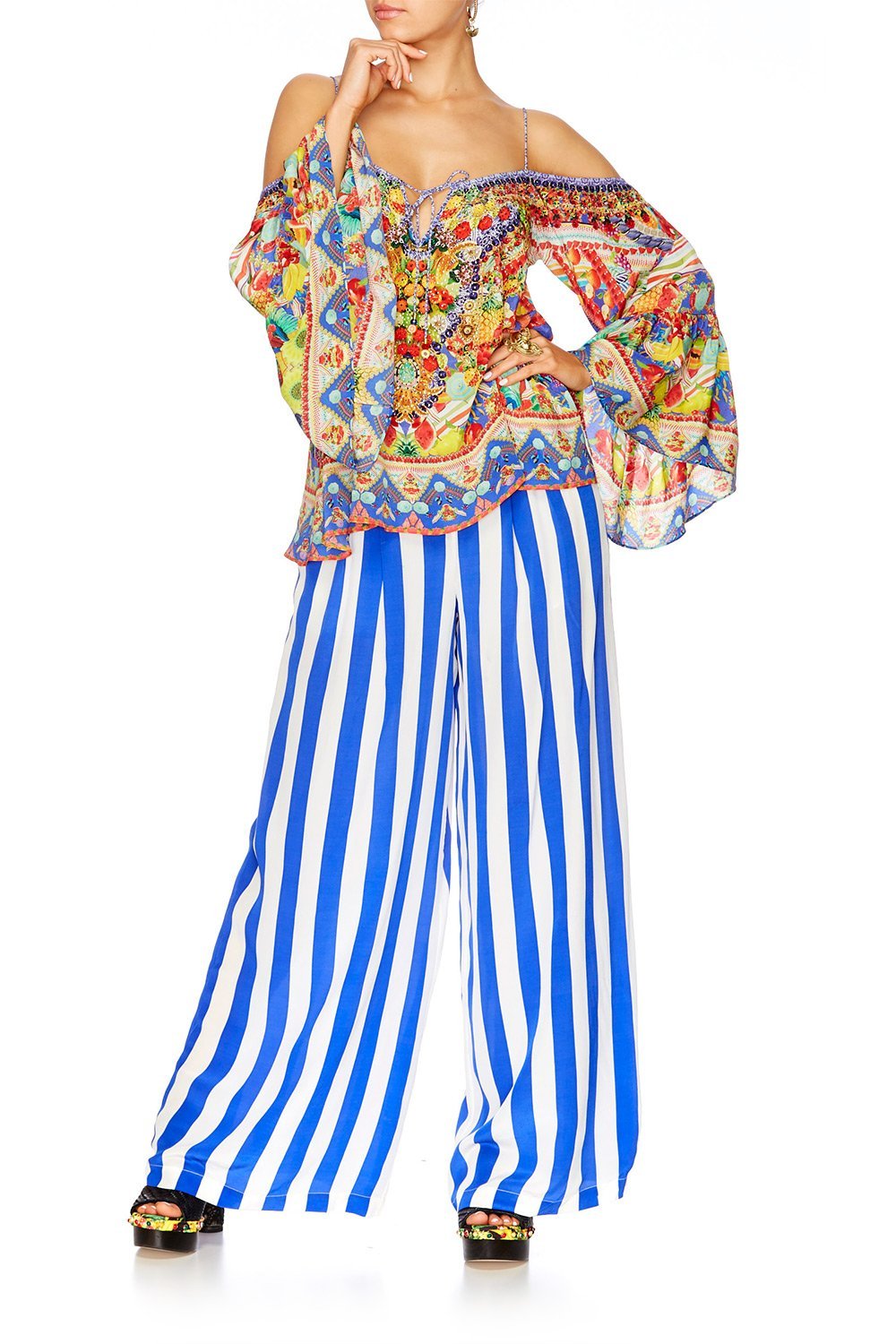 RIO RIOT PALAZZO ELASTIC WAIST TROUSER