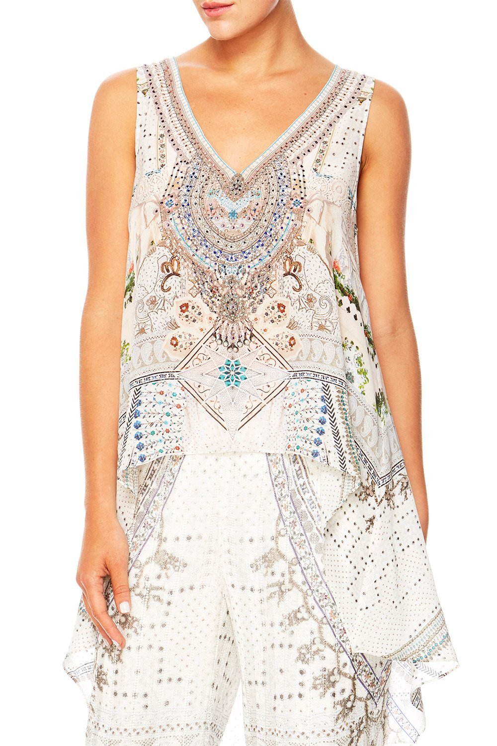 BREAKFAST WITH SILVIA V-NECK CROSS BACK TOP