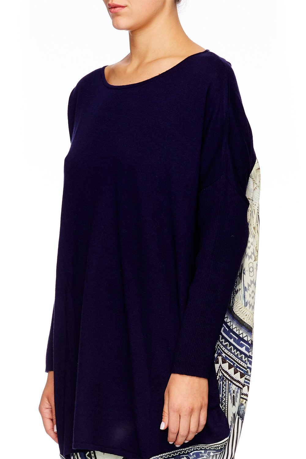 TIE THE KNOT LONG SLEEVE JUMPER W PRINT BACK
