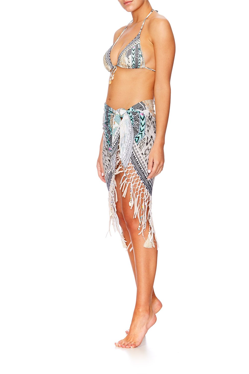 WEAVE ON TIE SIDE BIKINI W SHELLS