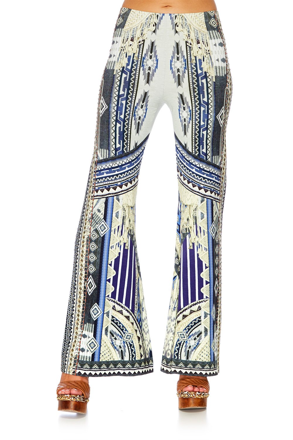 TIE THE KNOT STRETCH FLARED TROUSERS