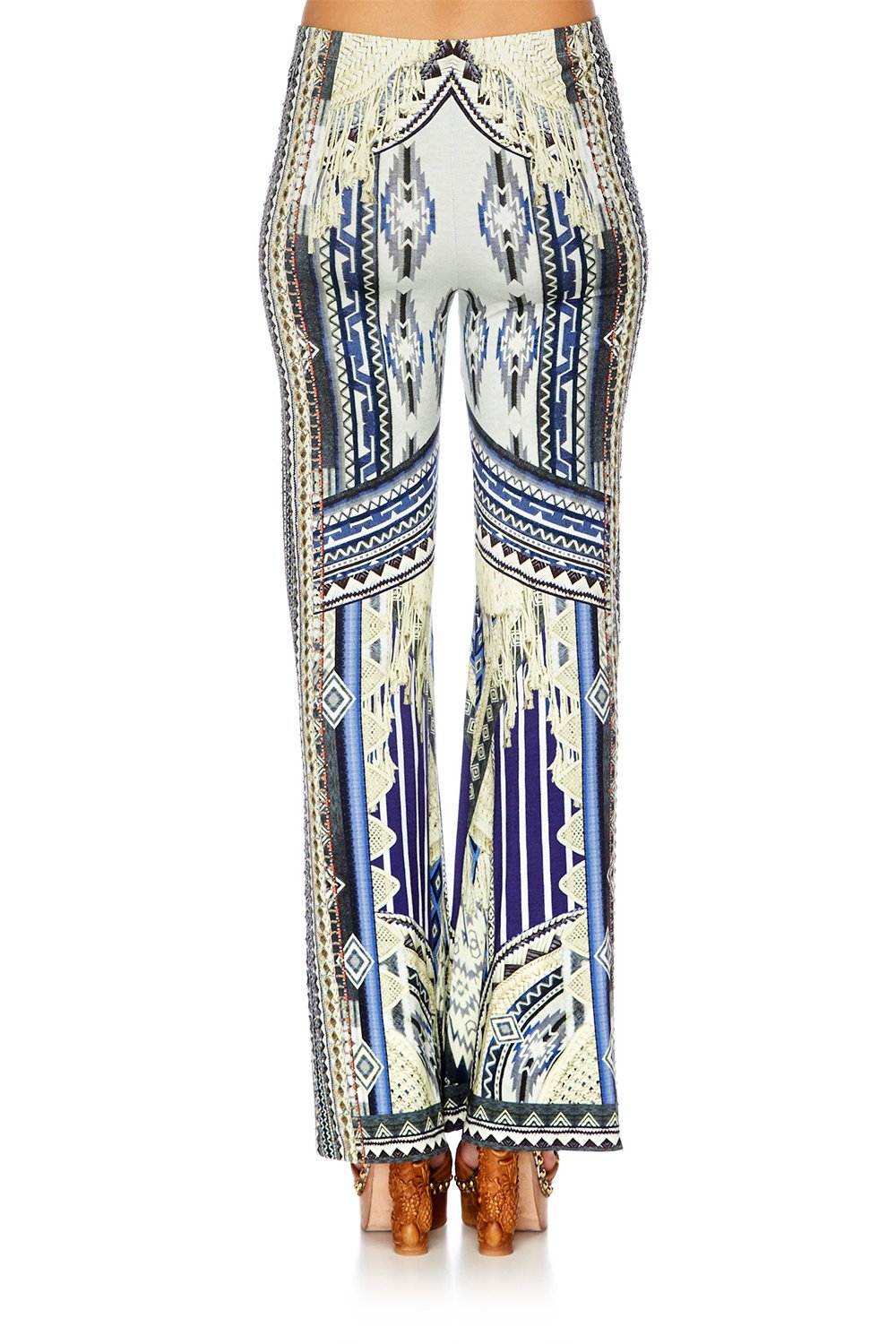 TIE THE KNOT STRETCH FLARED TROUSERS