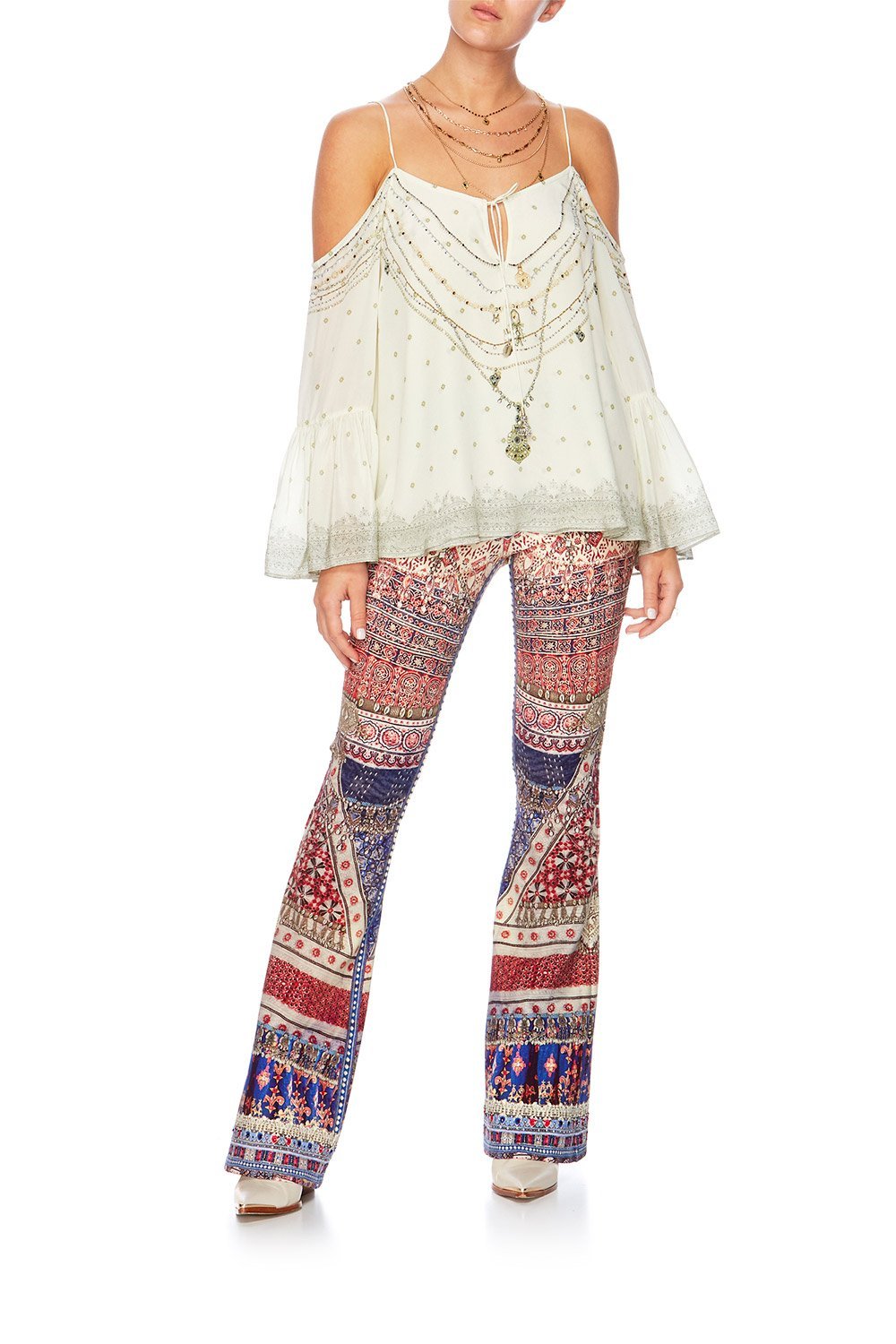 OVERNIGHT BAG HIGH WAISTED FLARED TROUSER