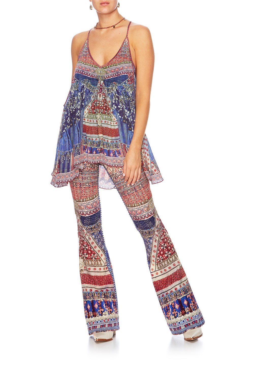 OVERNIGHT BAG HIGH WAISTED FLARED TROUSER