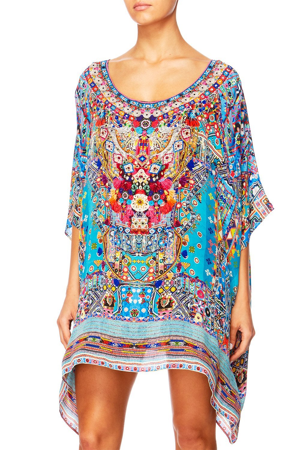 CANVAS OF COLOUR SHORT ROUND NECK KAFTAN