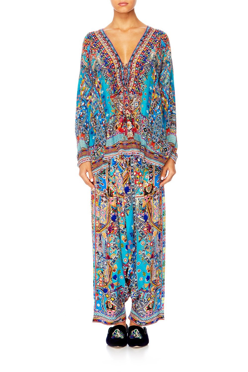 CANVAS OF COLOUR LACE UP BLOUSE