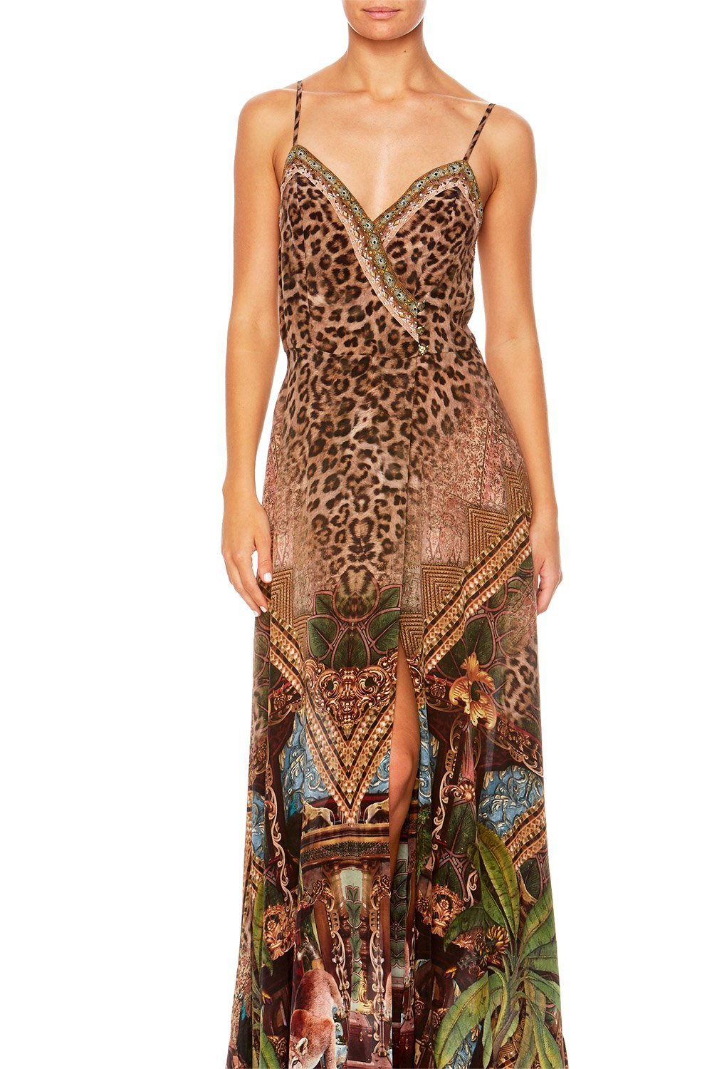 THE GYPSY LOUNGE CROSS OVERLAY HALTER DRESS