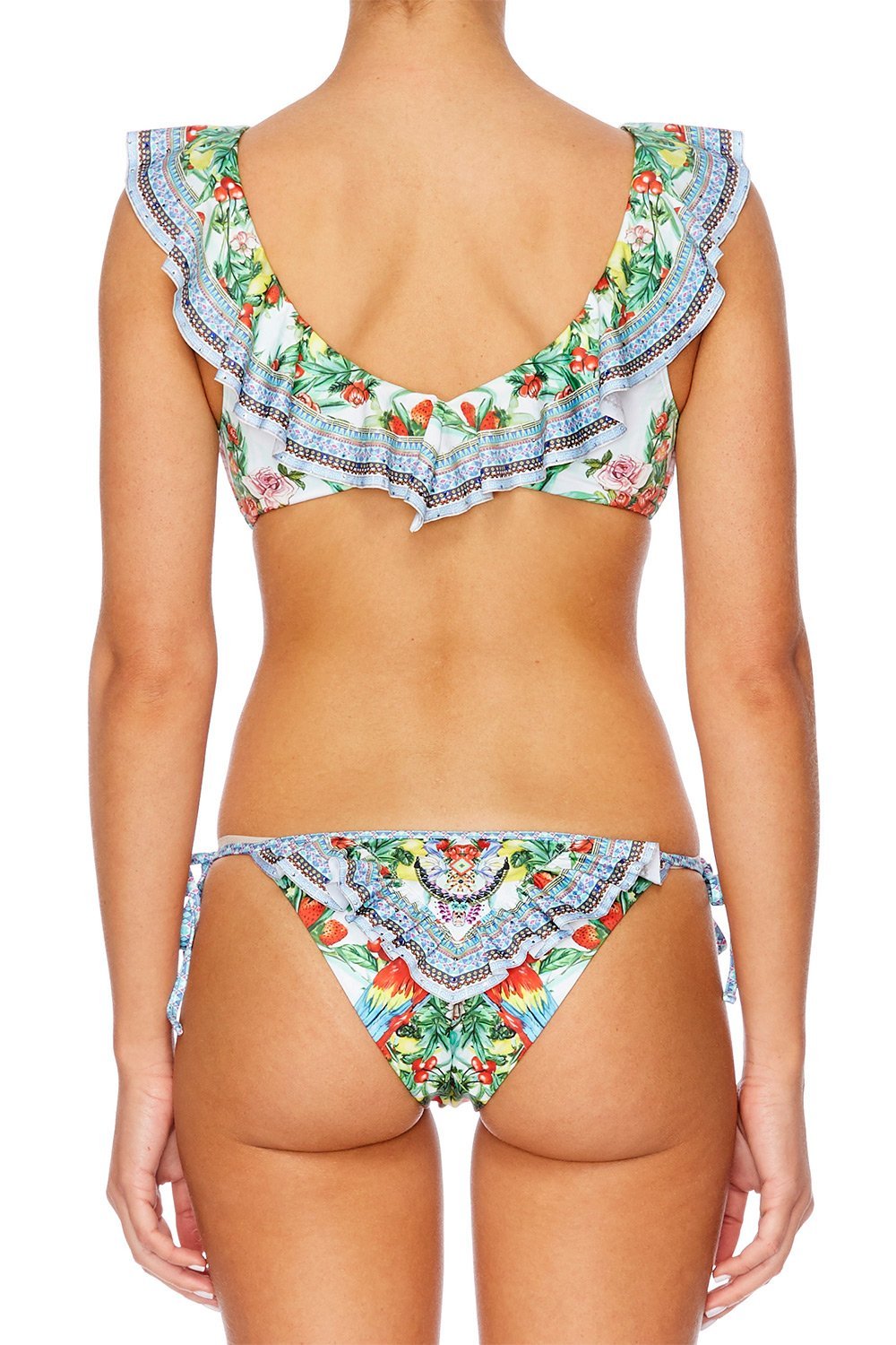 ONE FLEW OVER TIE FRONT FRILL BIKINI