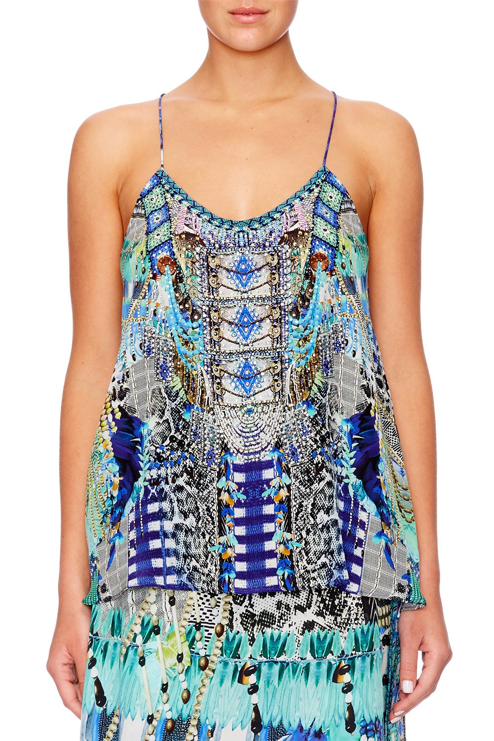 LEAVE ME WILD T BACK SHOESTRING STRAP TOP