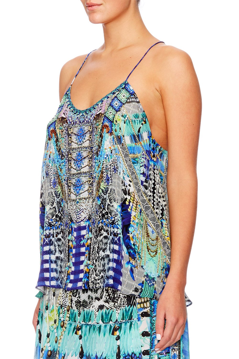 LEAVE ME WILD T BACK SHOESTRING STRAP TOP