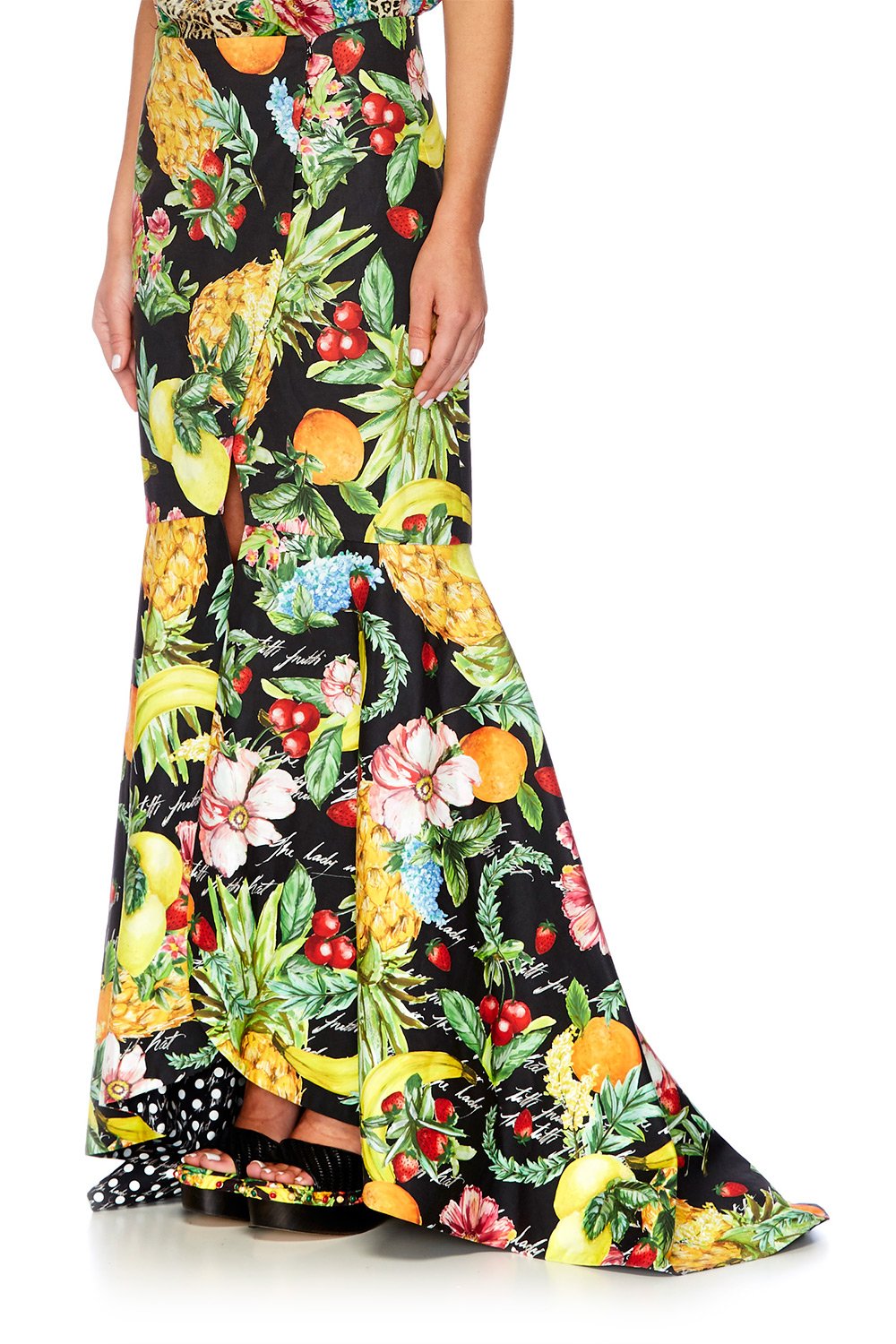 CALL ME CARMEN WRAP SKIRT W FRONT TUCKS