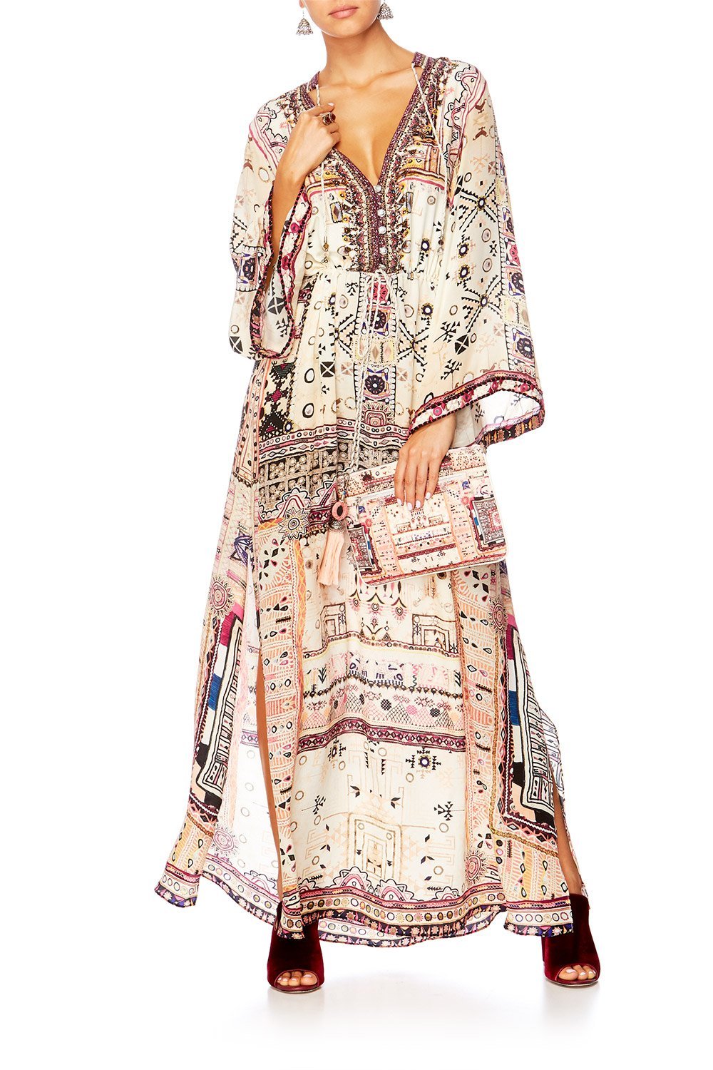 ON THE ROAD DRAWSTRING BUTTON UP DRESS