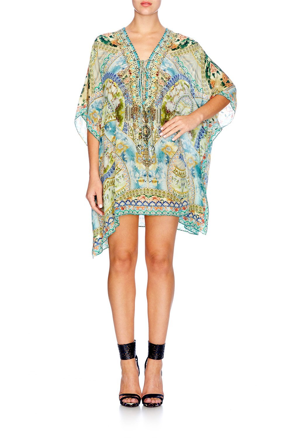 SIGN OF PEACE SHORT LACE UP KAFTAN
