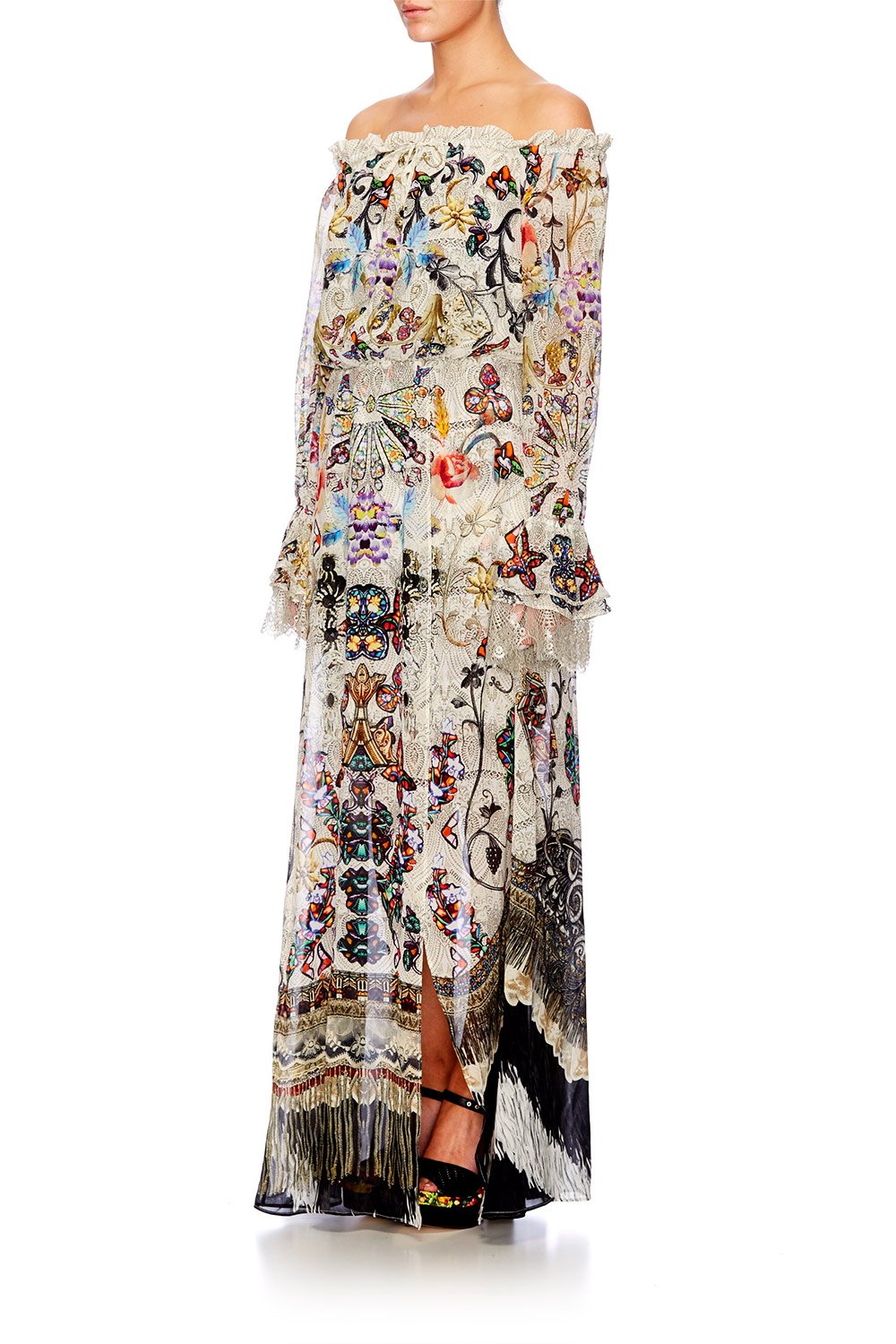 RAISE YOUR GLASS DROP SHOULDER SPLIT DRESS