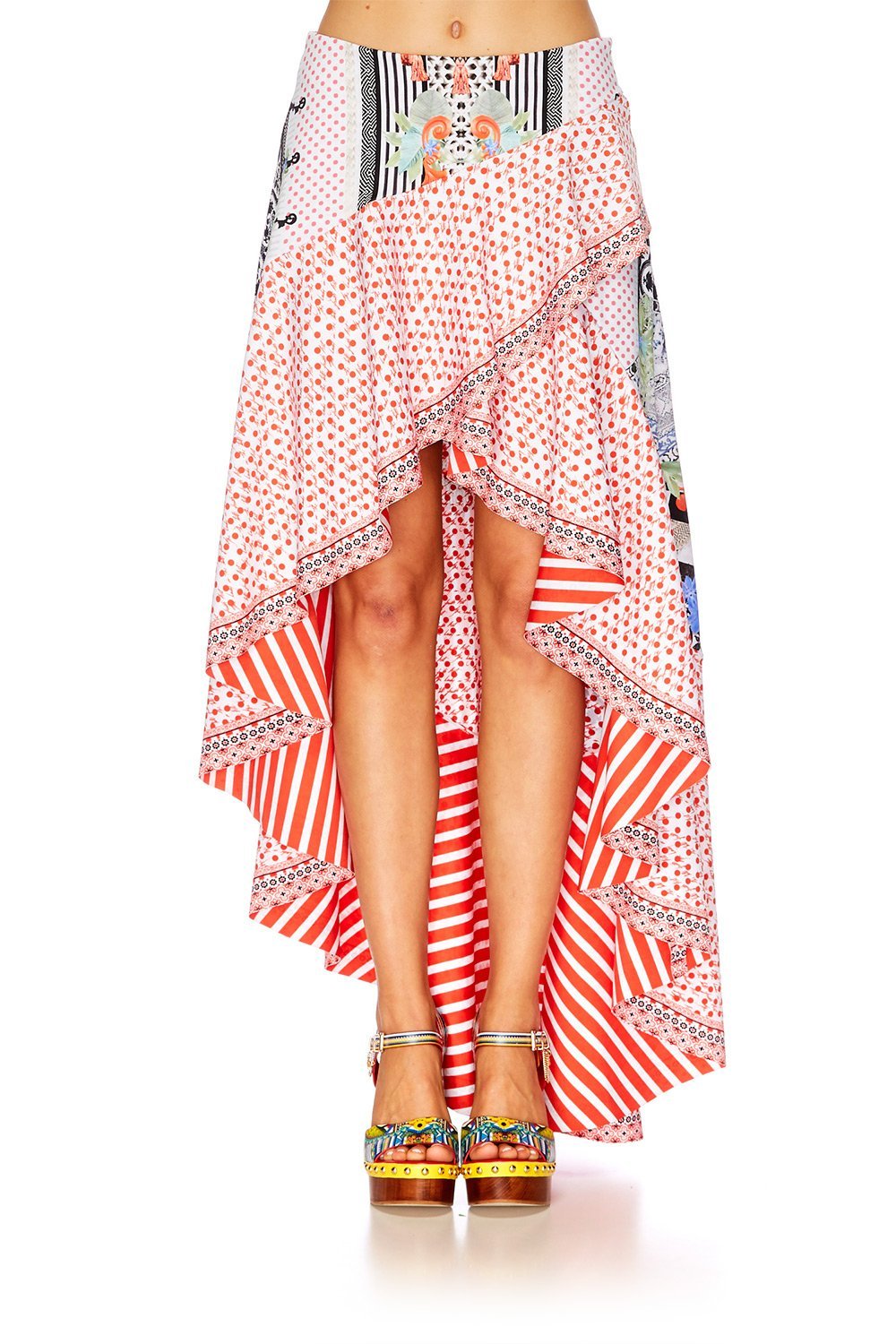 MEET ME HERE ASYMMETRIC FLOUNCE SKIRT