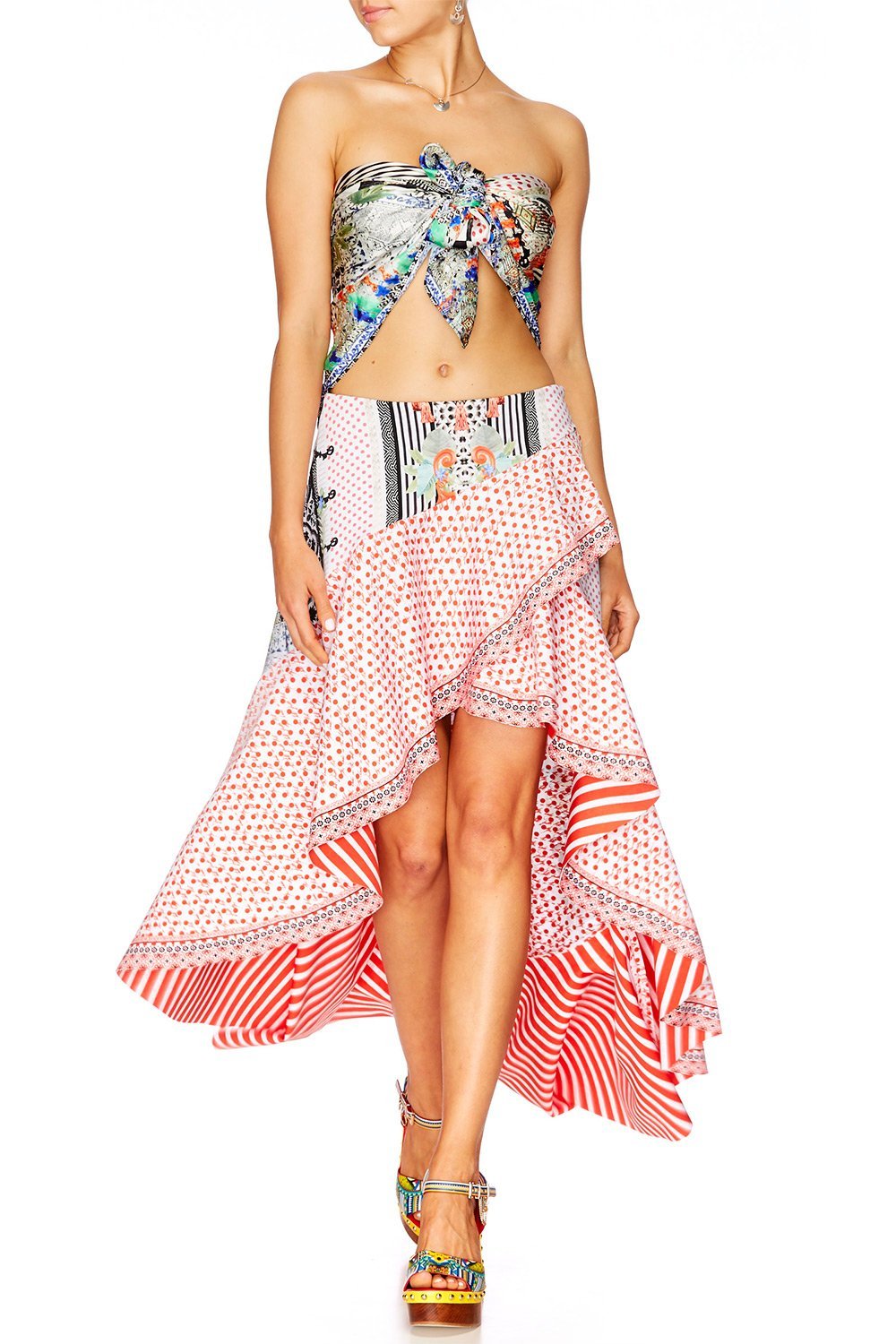 MEET ME HERE ASYMMETRIC FLOUNCE SKIRT