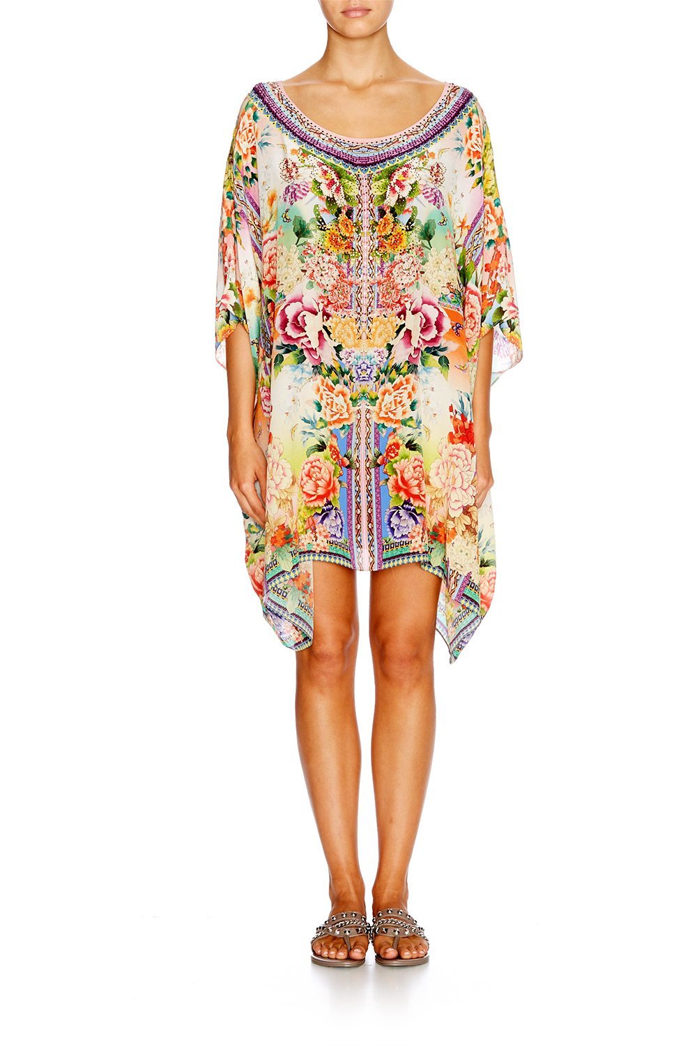 FLOWER HOUR SHORT ROUND NECK KAFTAN