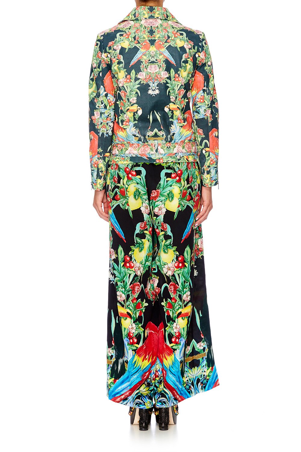 TOUCAN PLAY LEATHER JACKET WITH BELT