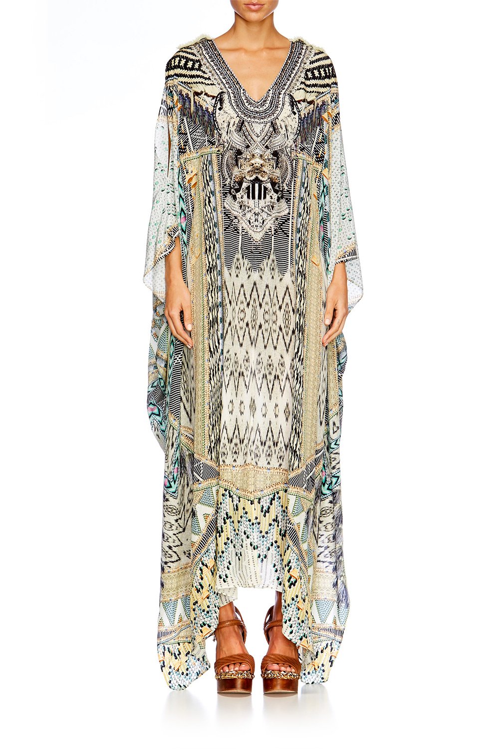 WEAVE ON SLIT FRONT & SLEEVE KAFTAN