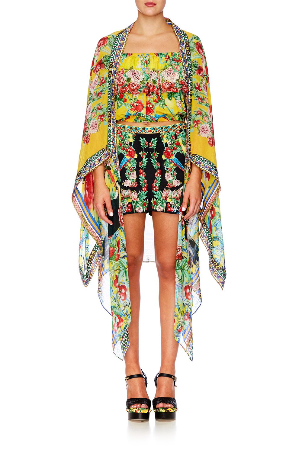 LOVE BIRDS LONG DRAPED ROBE