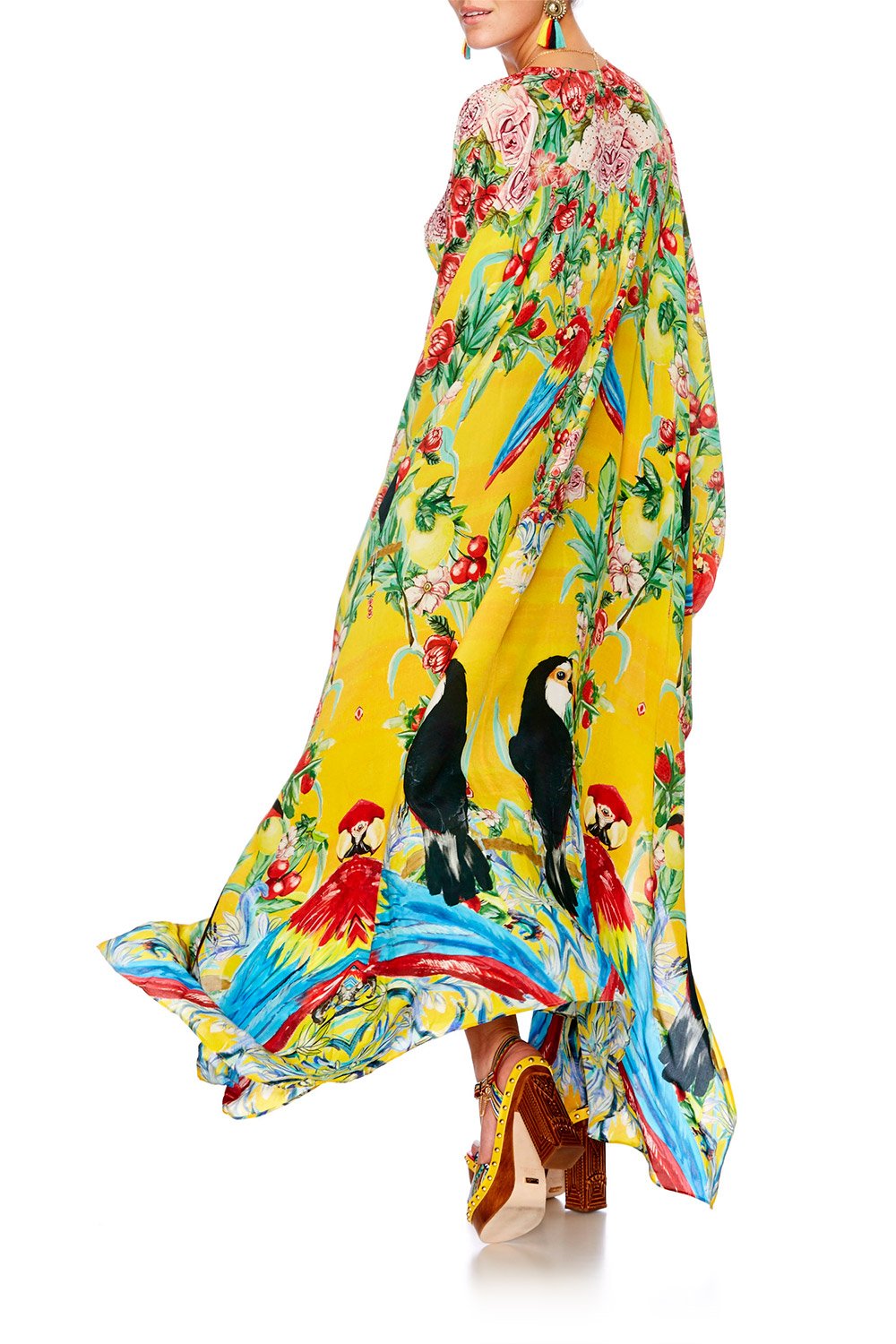 LOVE BIRDS SLIT FRONT & SLEEVE KAFTAN