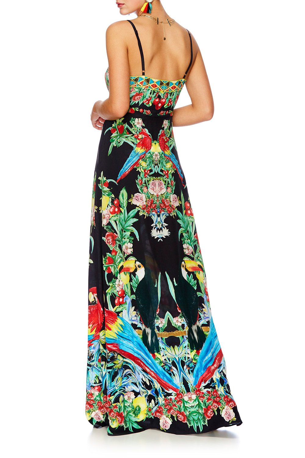 TOUCAN PLAY TIE FRONT CUT OUT MAXI DRESS