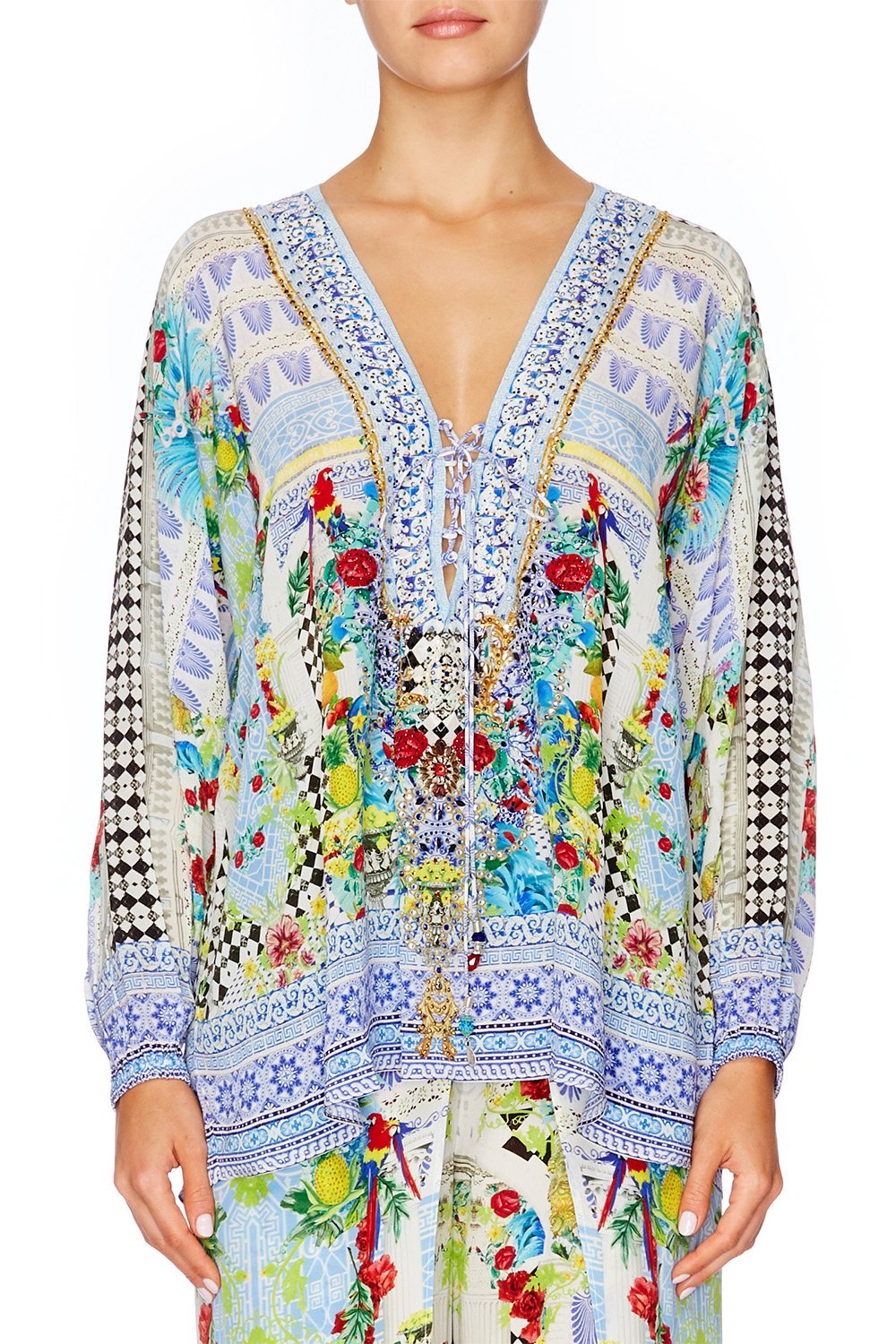 MASKING MADNESS LACE UP SHIRT