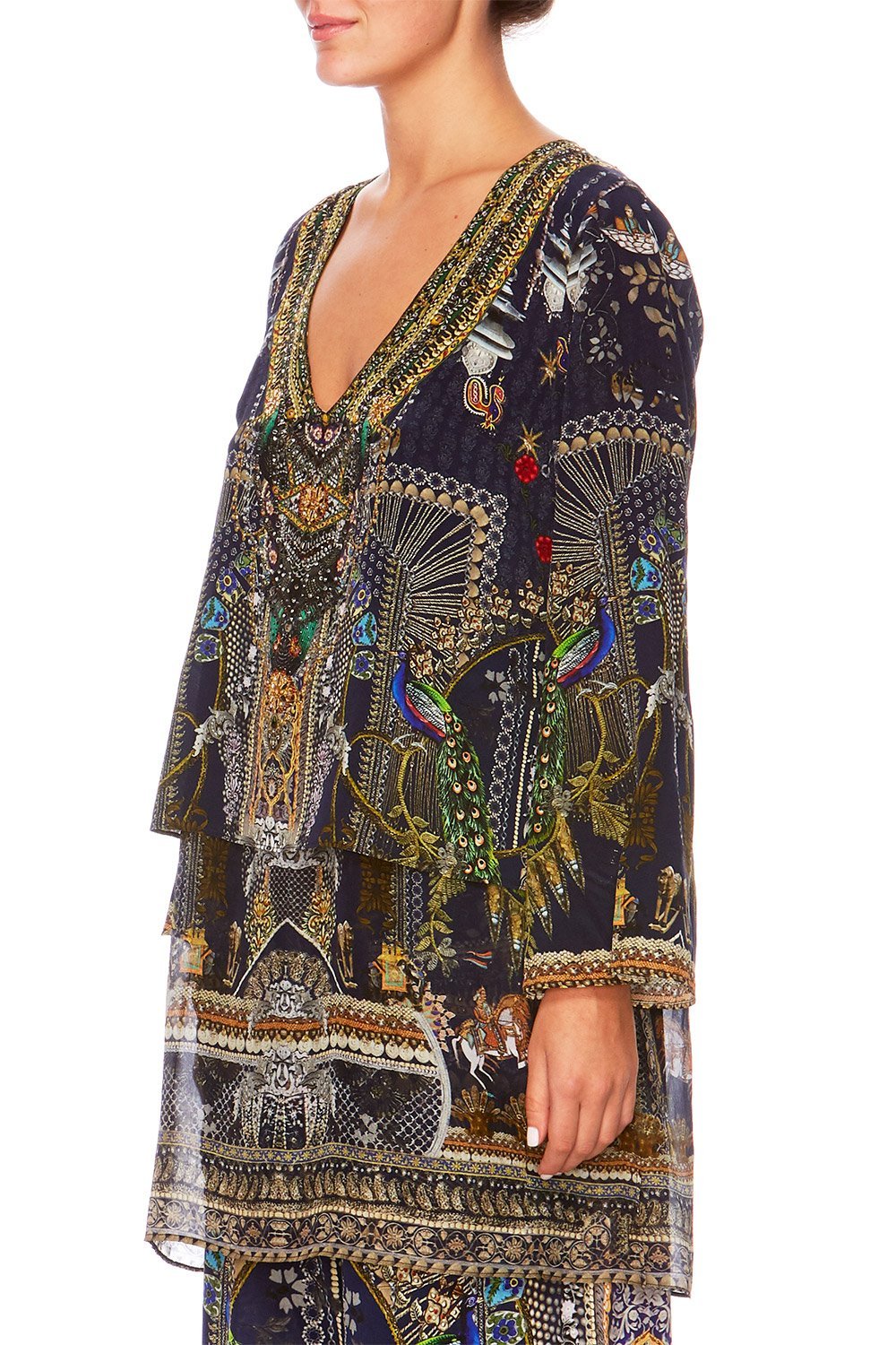 CHILDREN OF THE WORLD BLOUSE W SIDE SPLIT UNDERLAY