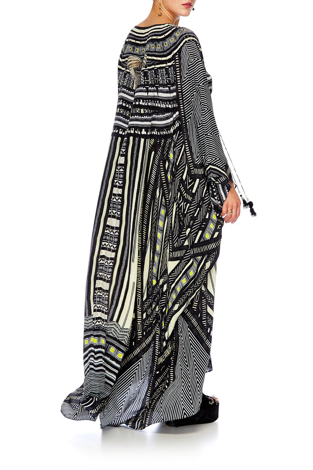 BETWEEN THE LINES SPLIT HEM LACE UP KAFTAN