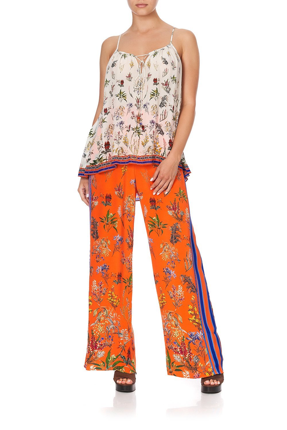 STRAP TOP WITH TIE FRONT DETAIL GONE COAST