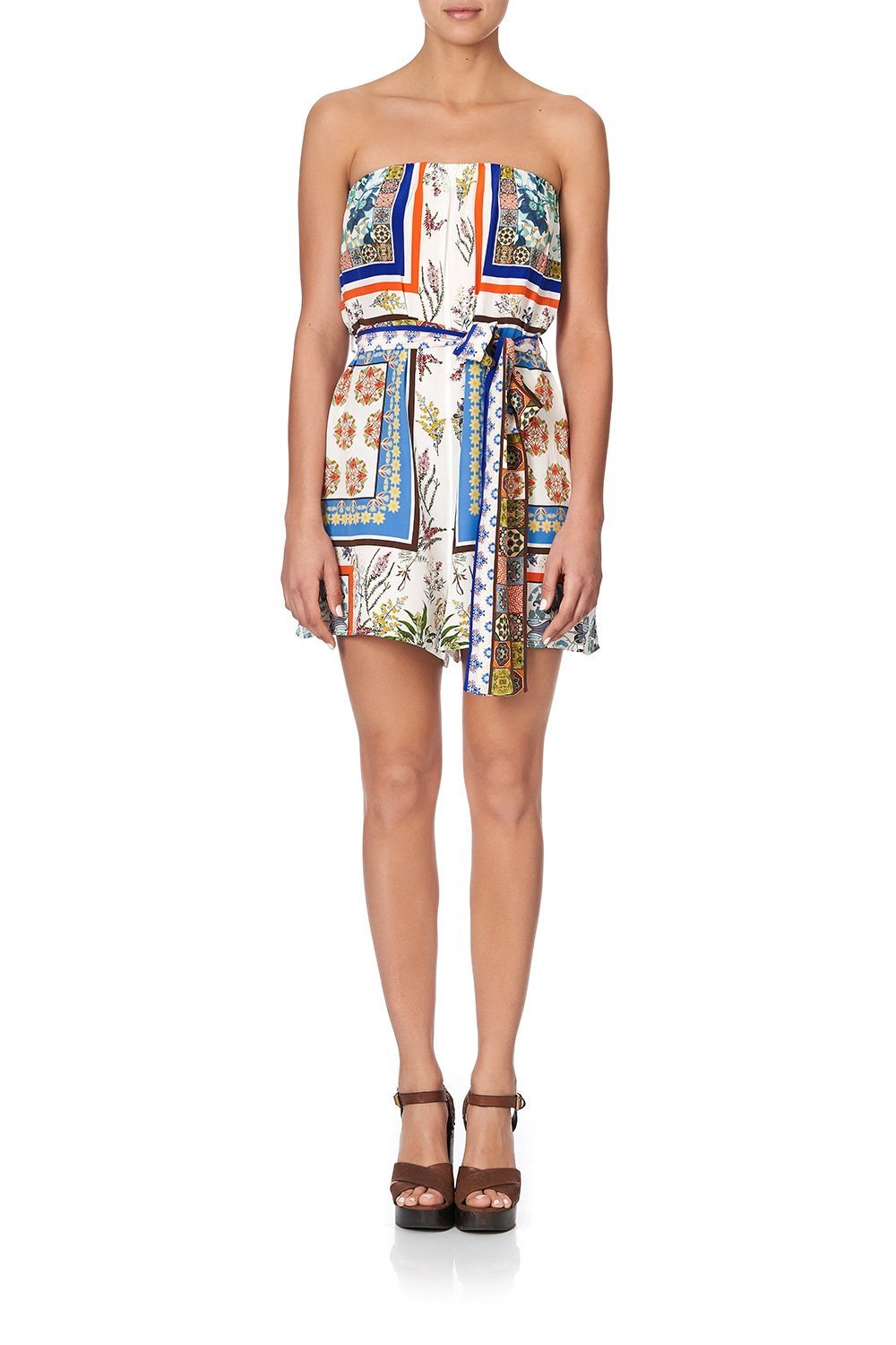 STRAPLESS PLAYSUIT WITH WAIST TIE GONE COAST