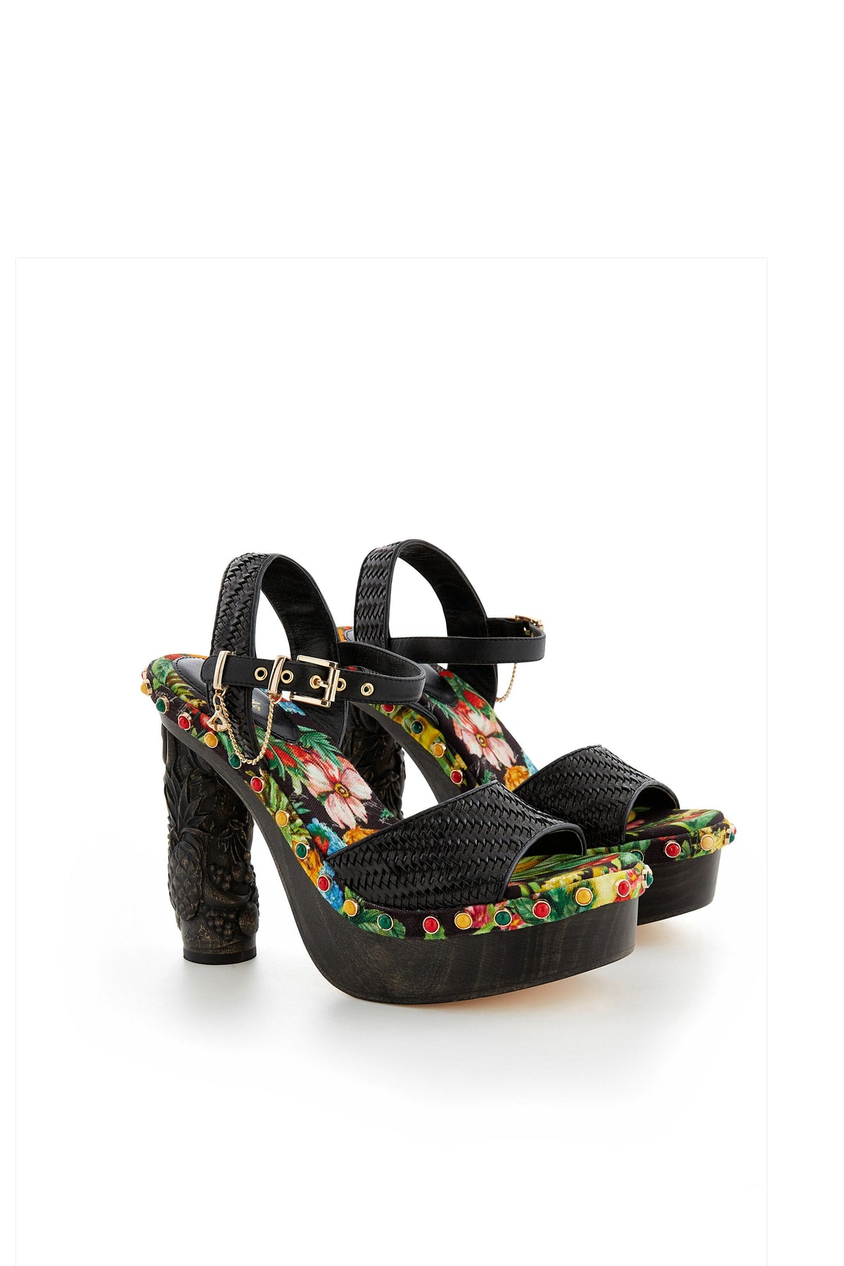 BLACK STRAPPED PLATFORM HEEL