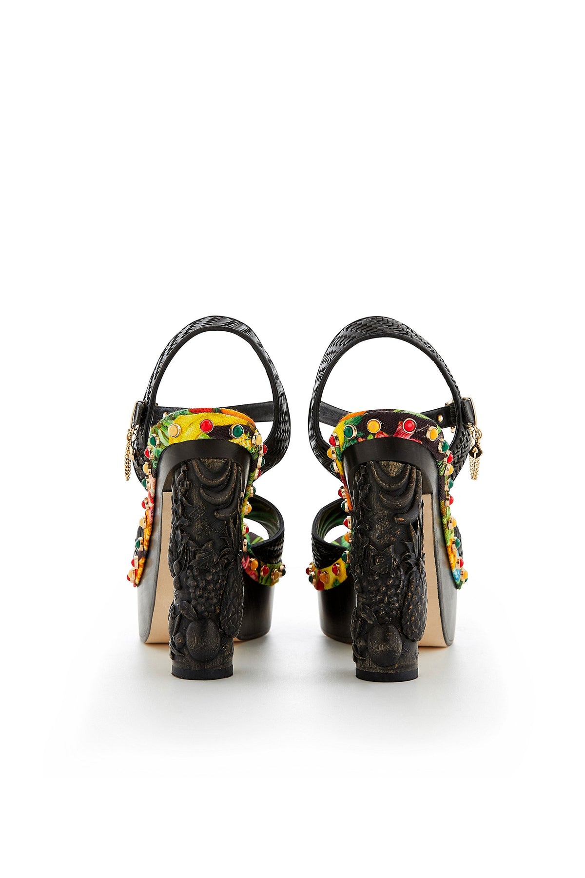 BLACK STRAPPED PLATFORM HEEL