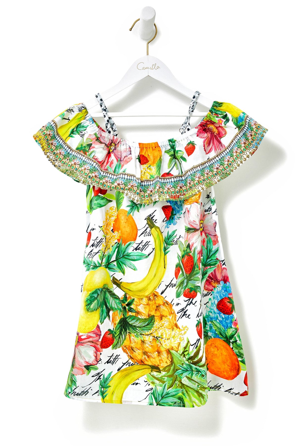 THERES NO PLACE LIKE RIO KIDS RUFFLE DRESS