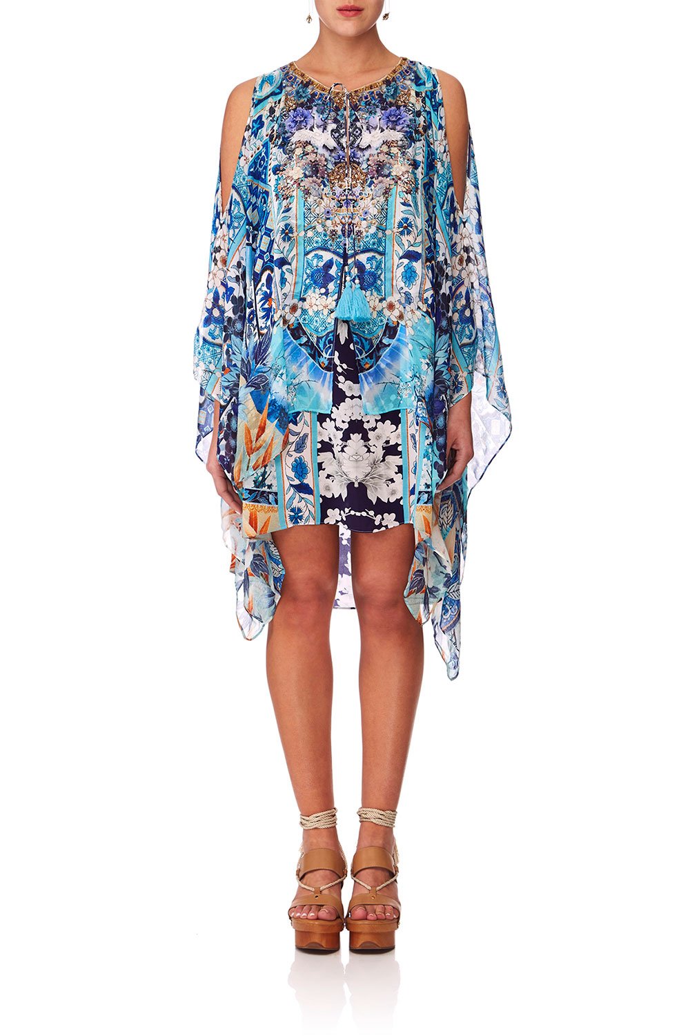 CAMILLA TOKYO TRIBE SHEER LAYERED DRESS WSPLIT