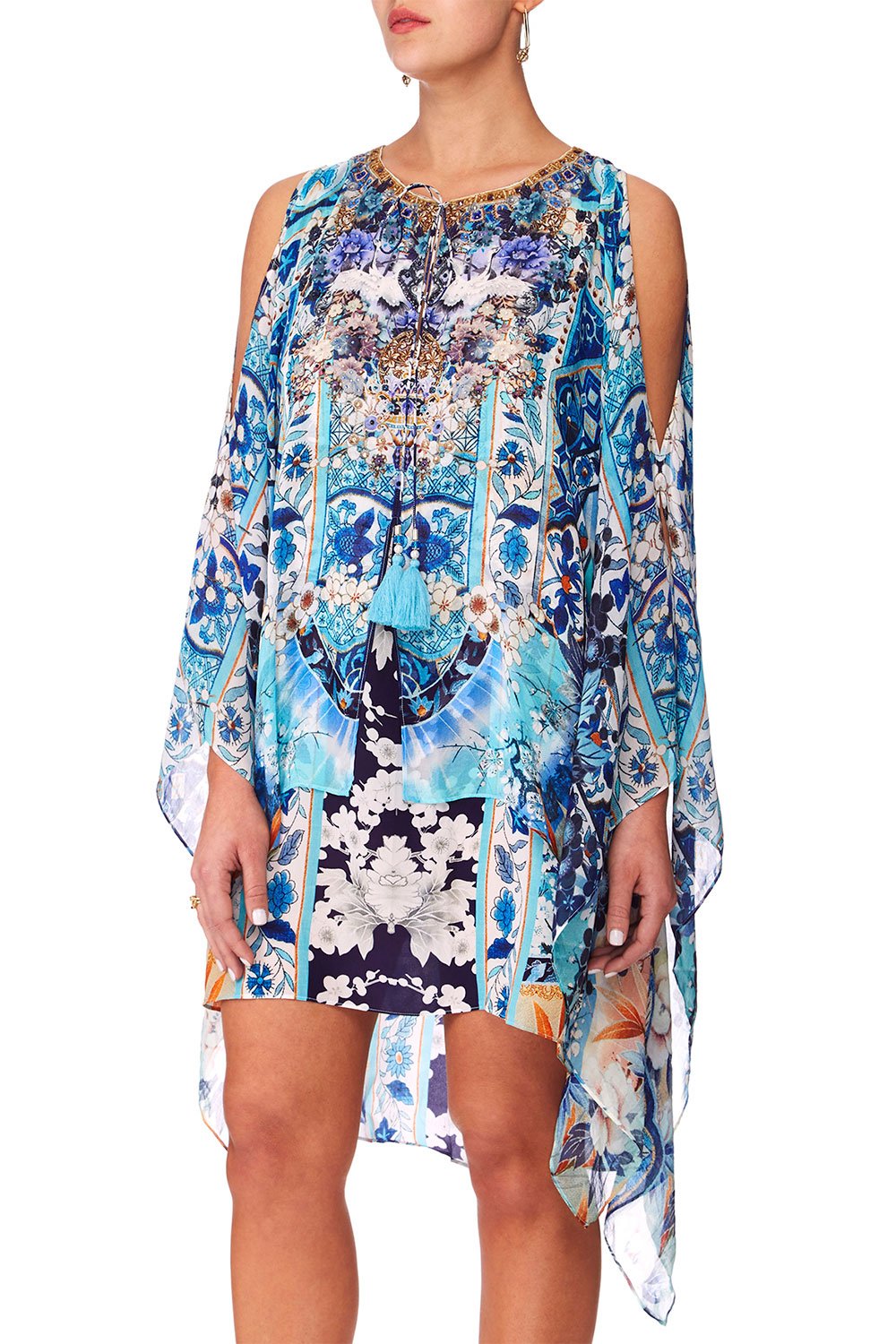 CAMILLA TOKYO TRIBE SHEER LAYERED DRESS WSPLIT